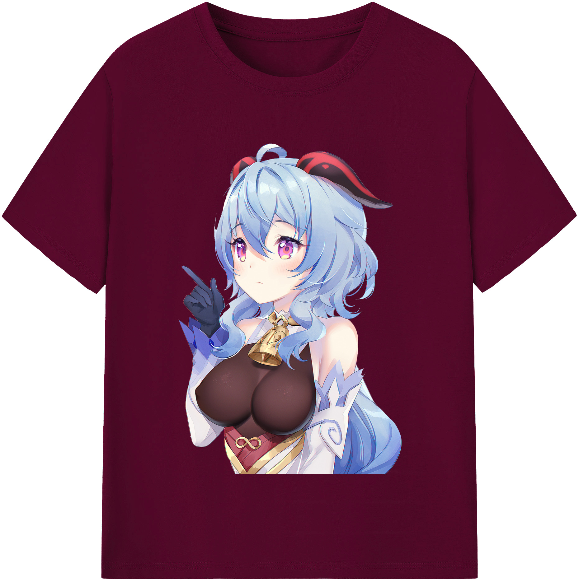 げんし神 甘雨 かんう genshin Ganyu レディースカジュアルプリントTシャツ（綿100％）